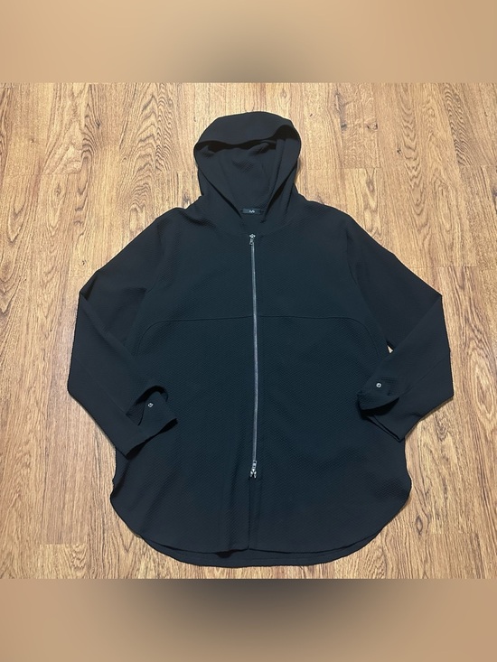 Ruti Jackets & Blazers - Ruti black textured hooded jacket side pockets size 3 classic M/L